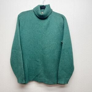 Womens 100% 2 Ply Wool Vintage Retro Turtleneck Old Money Timeless Sweater Large